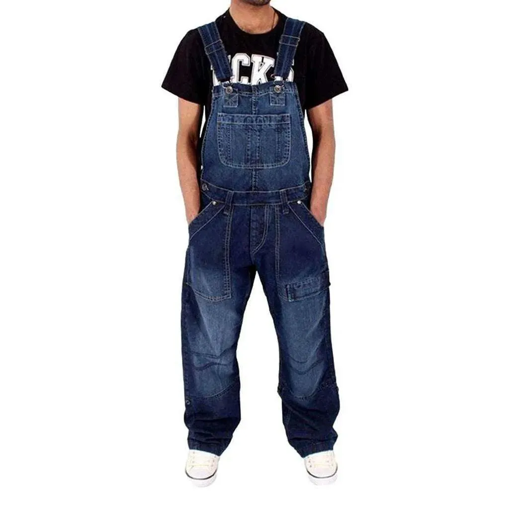 Men's stonewashed jean overall