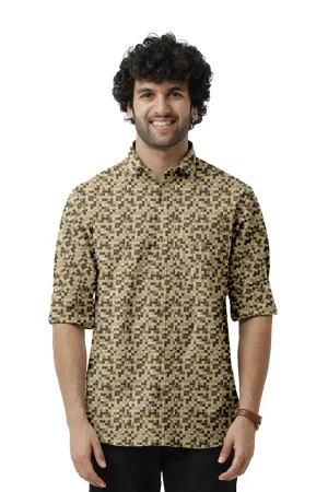 Miami - Yellow Printed Casual Shirts for Men | Ariser