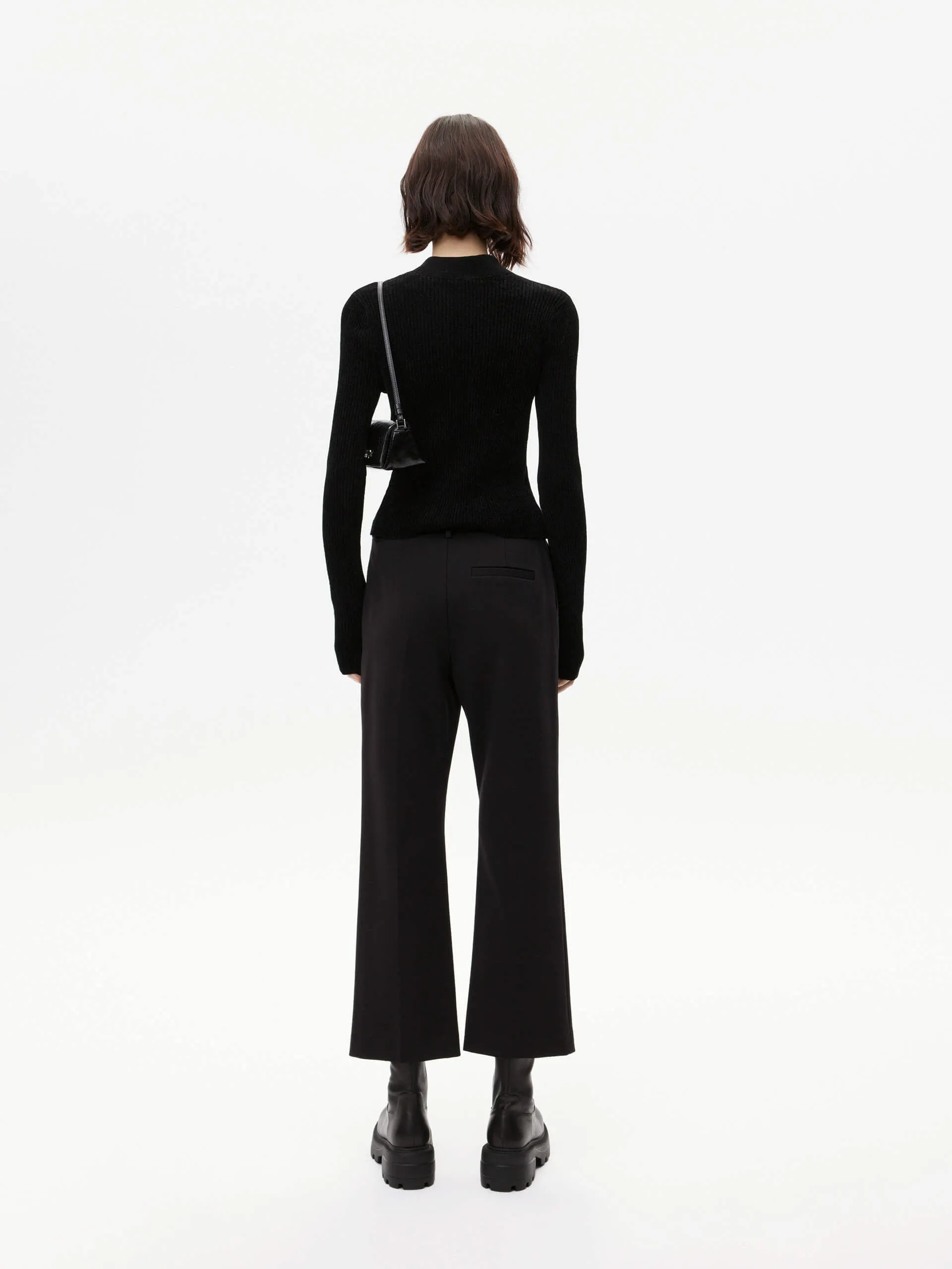 Mid Waist Tailored Pants