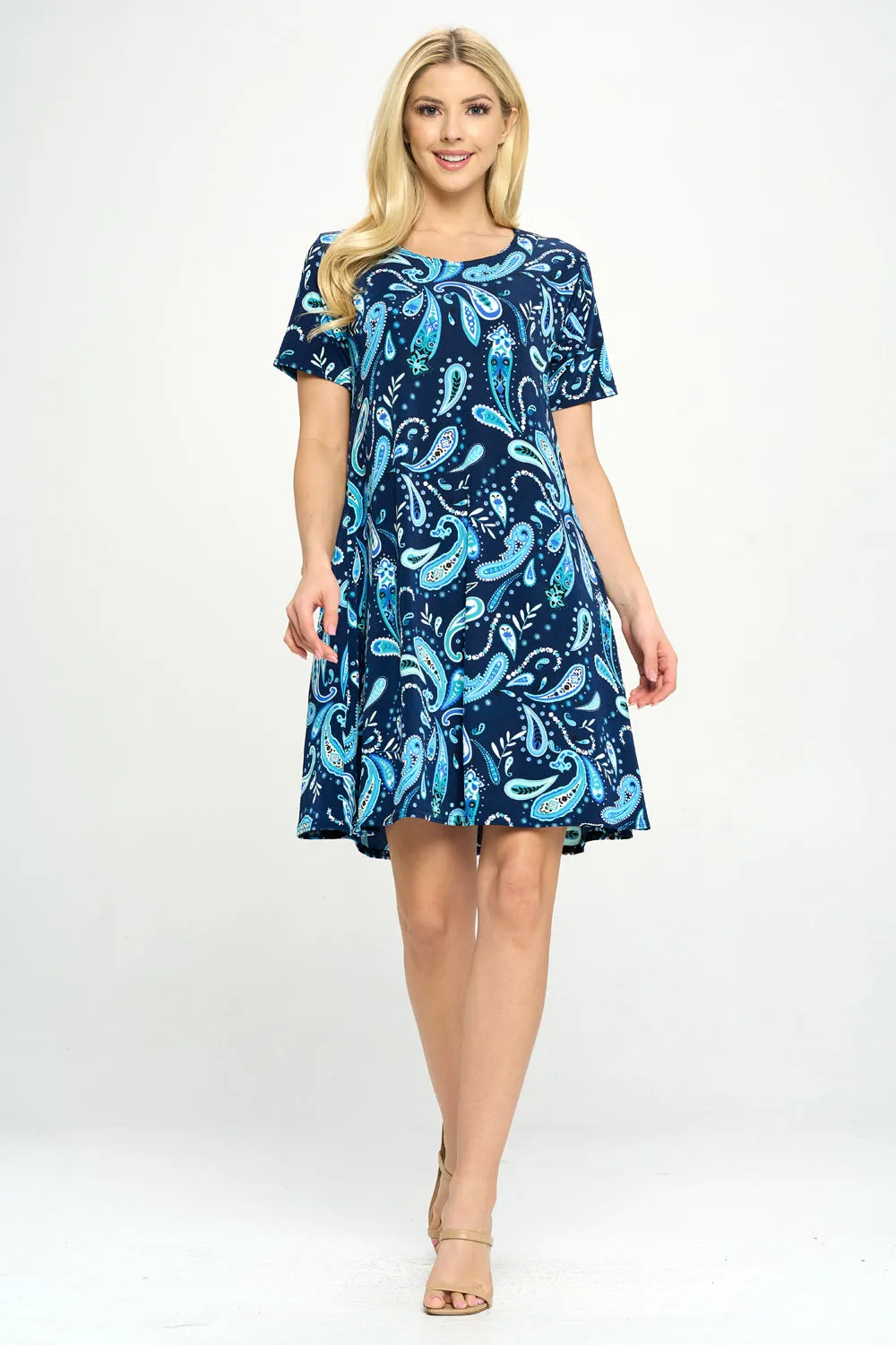 Missy Dress Short Sleeve Print-7004BN-SRP1-W323