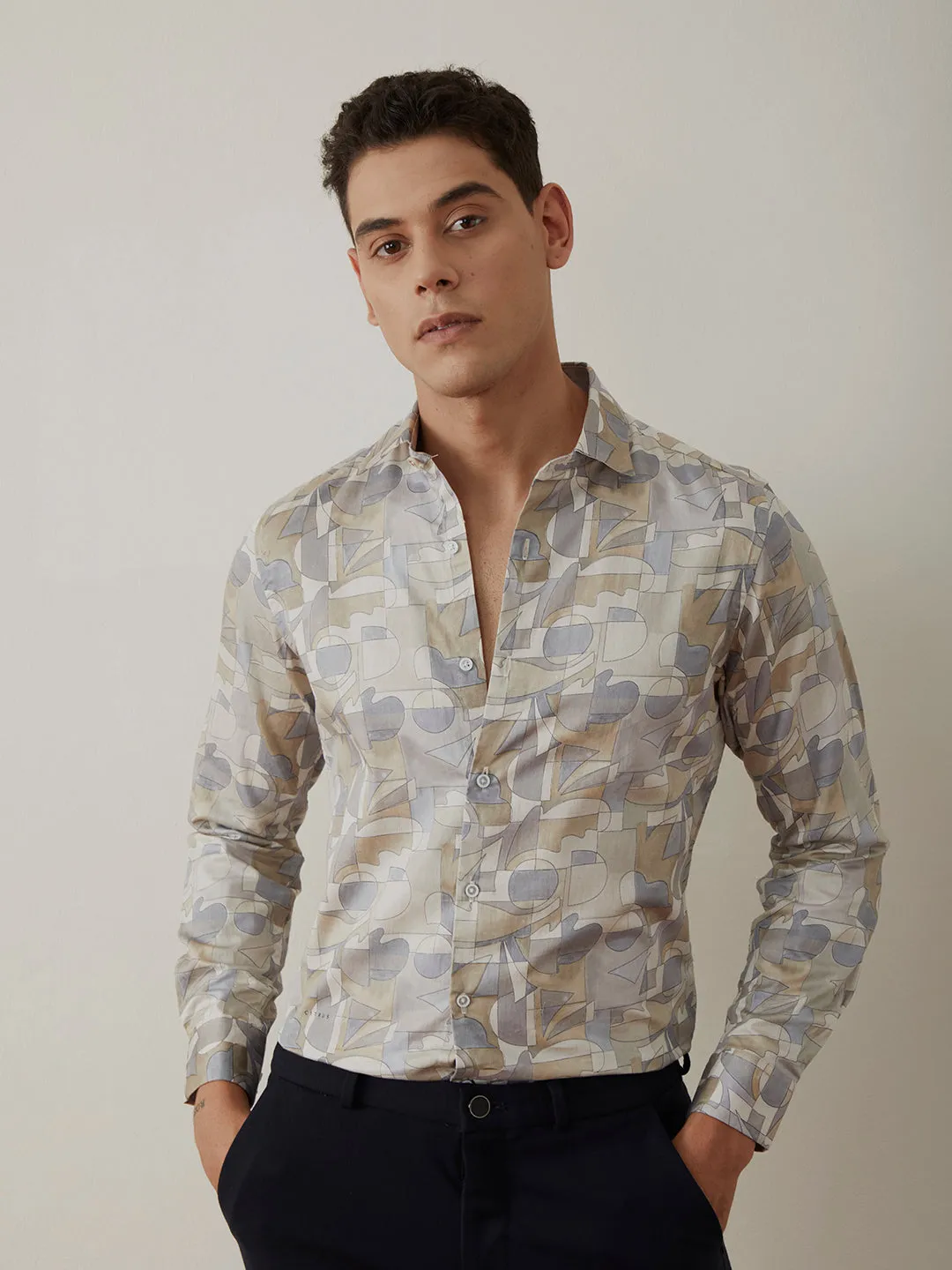 Multicolor  Printed Cotton Shirt