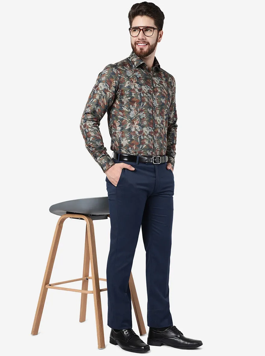 Multicolour Printed Slim Fit Party Wear Shirt | JB Studio