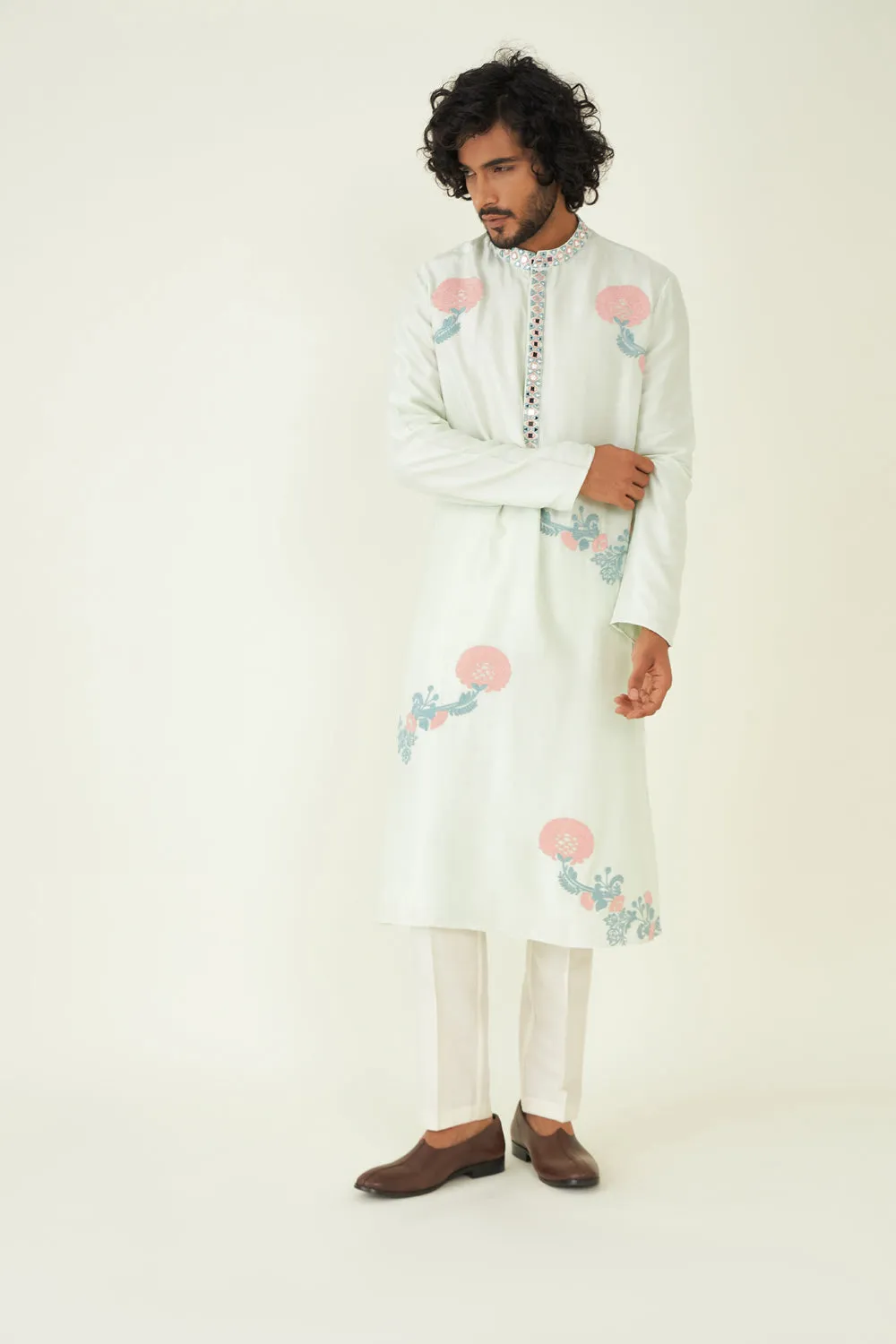 Nazm Mirror Embroidered Kurta Set