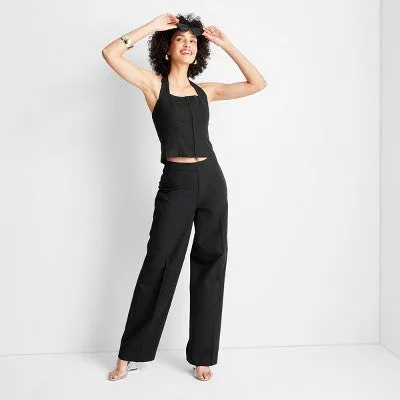 New - Women's High-Rise Straight Leg Pants - Future Collective with Jenee Naylor Black 12