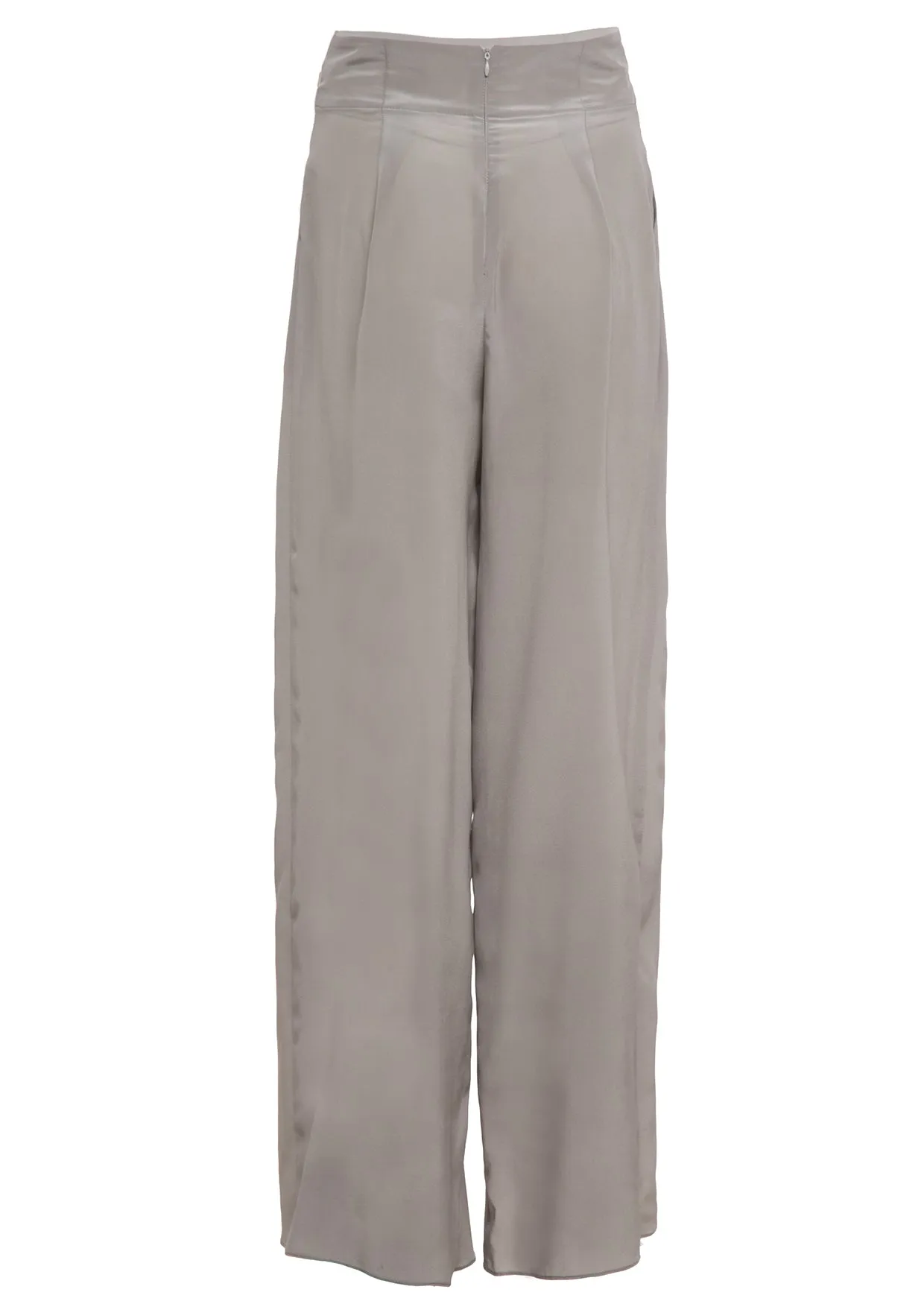 Nola High-Waisted Relaxed Silk Trousers