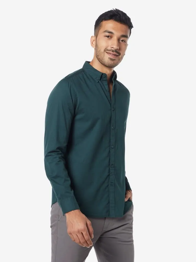 Nuon Emerald Green Slim-Fit Shirt