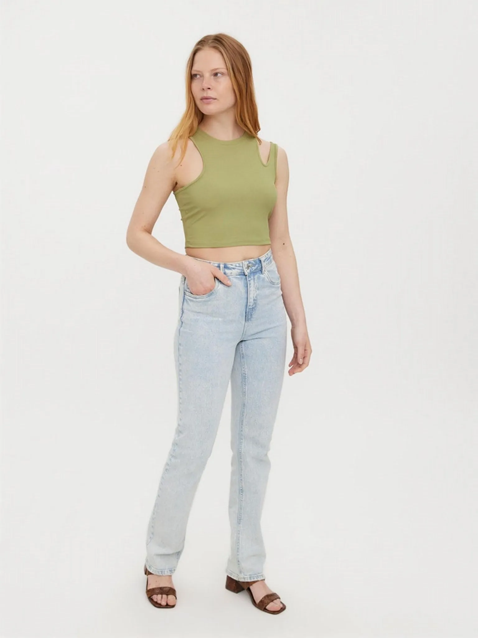 Ofelia Neia Tank Crop Top - Sage