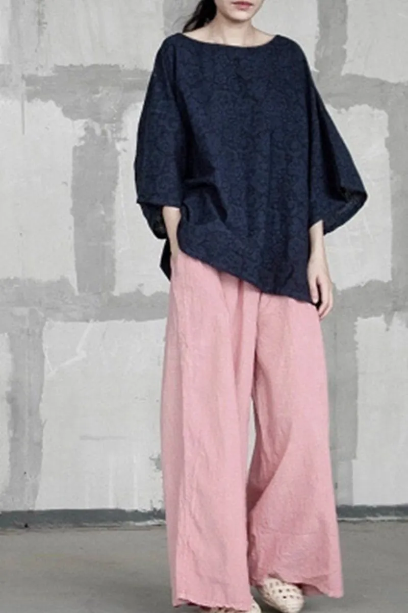 Original Designer Loose Long Vintage Cotton Linen Pants Women Clothes