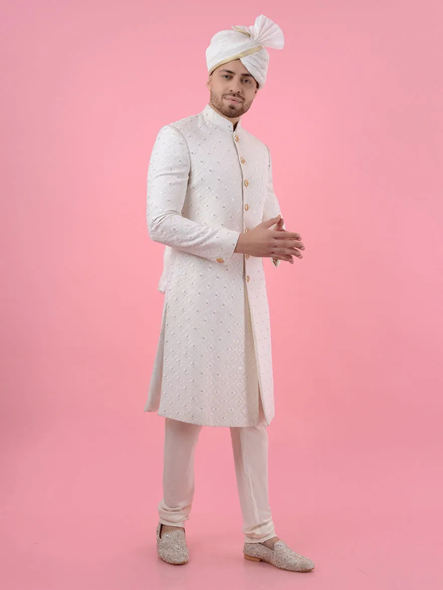 Pearl White Sherwani | TULA