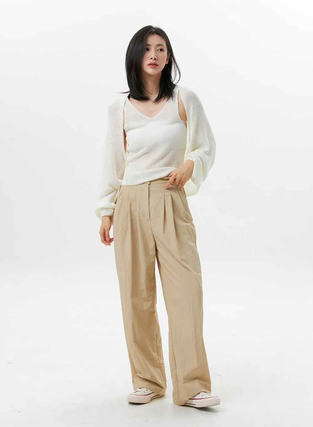 Pintuck Wide-Fit Pants OG318