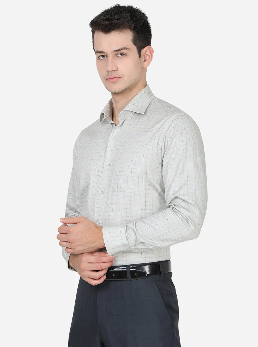 Pista Green Printed Slim Fit Formal Shirt | Metal