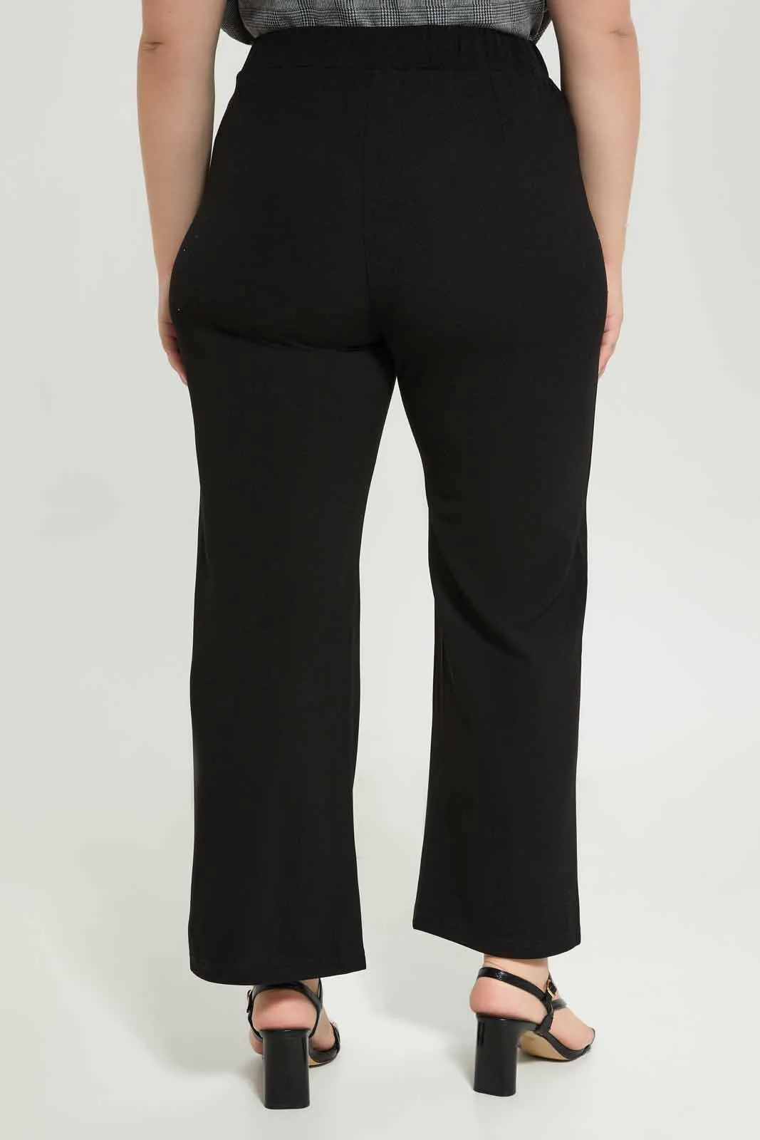 Plus Size Women Black Wide-Leg Trouser