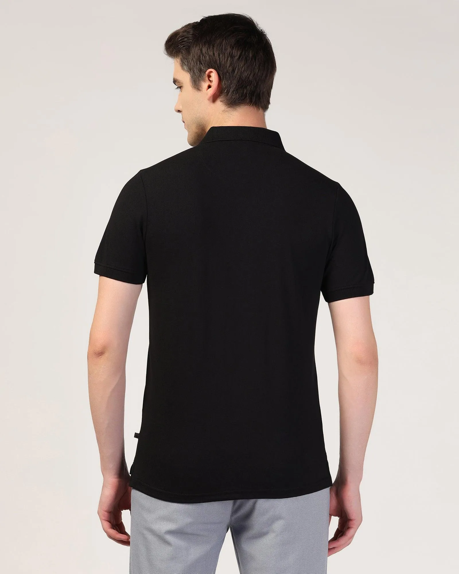 Polo Black Solid T-Shirt - Bright