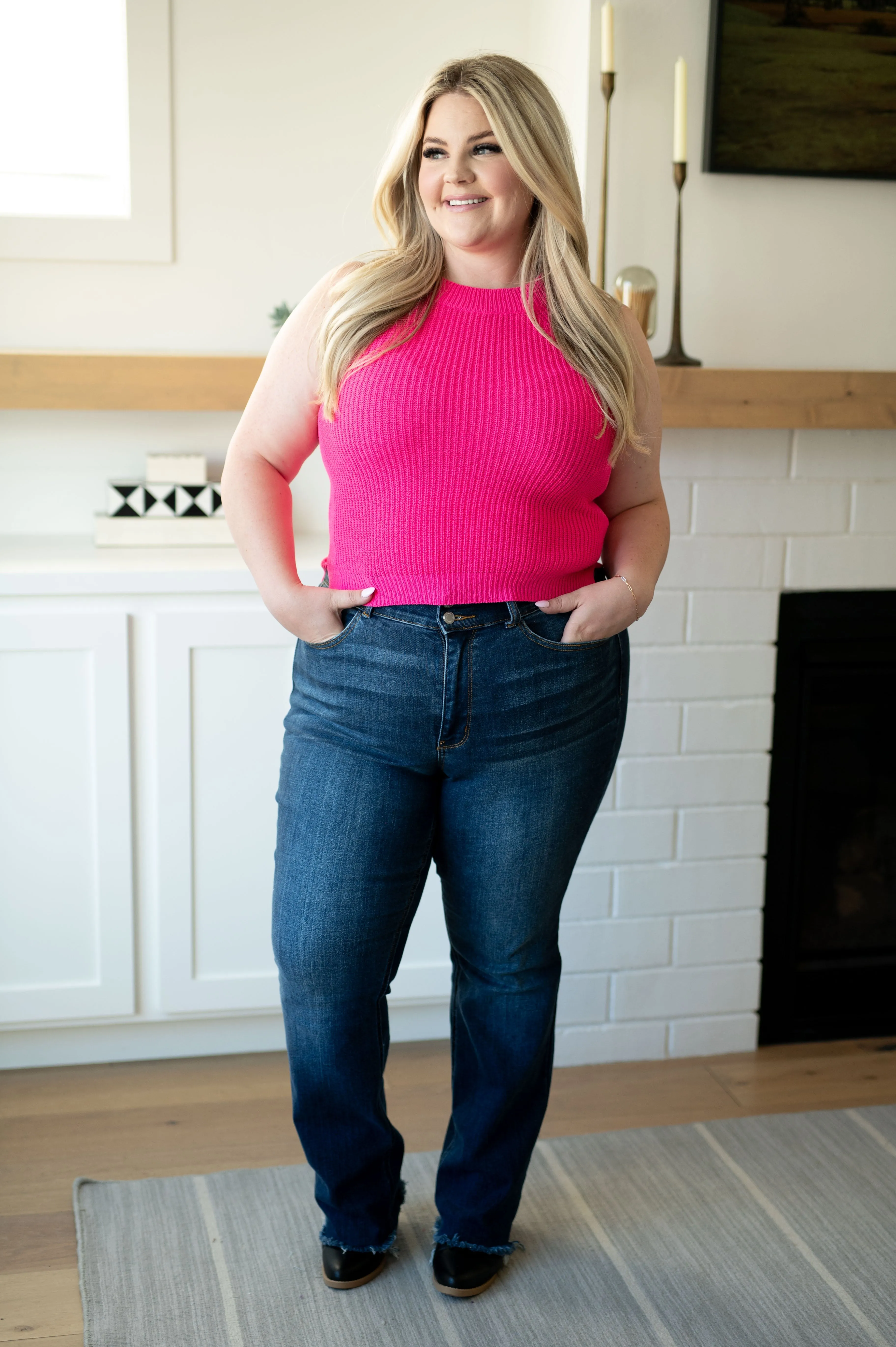 Previous Engagement Halter Neck Sweater Tank in Pink - Annie Wear