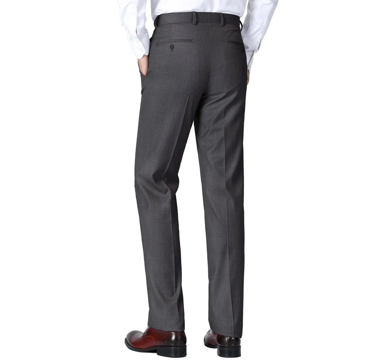 RENOIR Charcoal Classic Fit Flat Front Suit Separate Pants 202-1