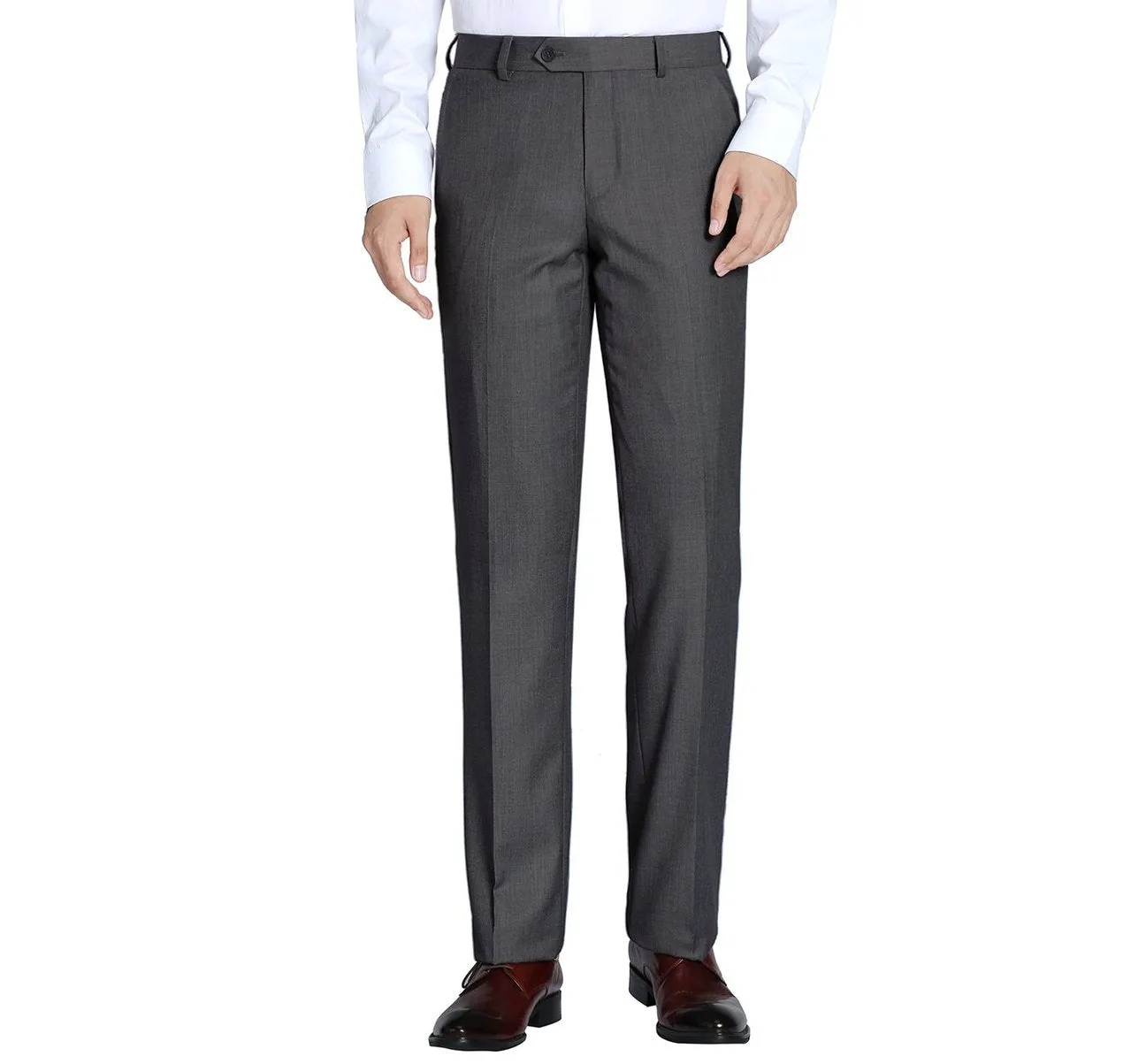 RENOIR Charcoal Classic Fit Flat Front Suit Separate Pants 202-1