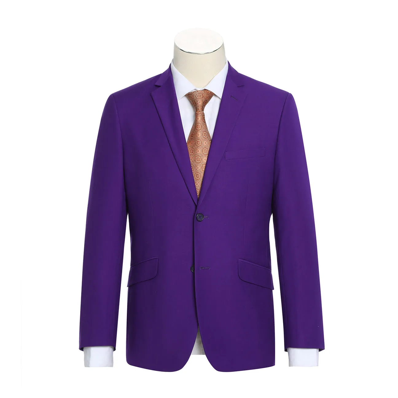 RENOIR Purple Slim Fit 2-Piece Single Breasted Notch Lapel Suit 201-68