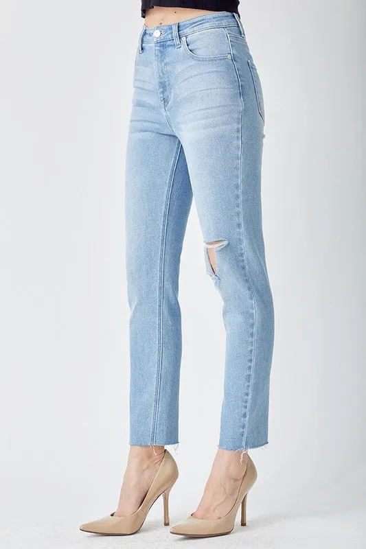 Risen Sophia High Rise Slim Tapered Leg Denim Jeans [1-3XL]