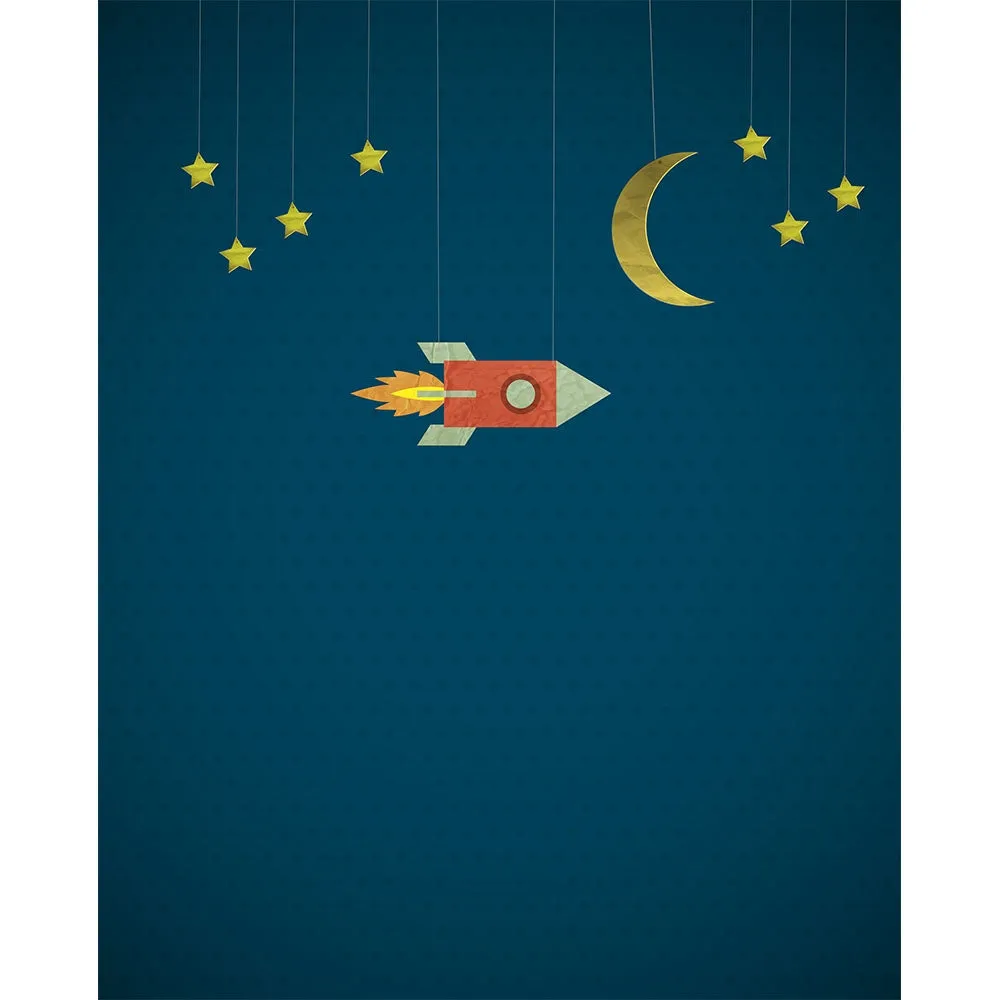 Rocketship Printed Backdrop