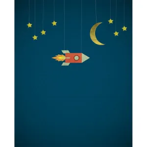 Rocketship Printed Backdrop