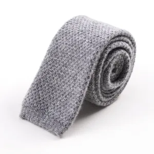 Roda Heather Gray Knit Cashmere Tie