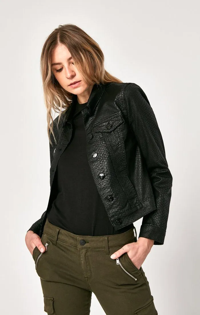 SAMANTHA JACKET IN BLACK SNAKE