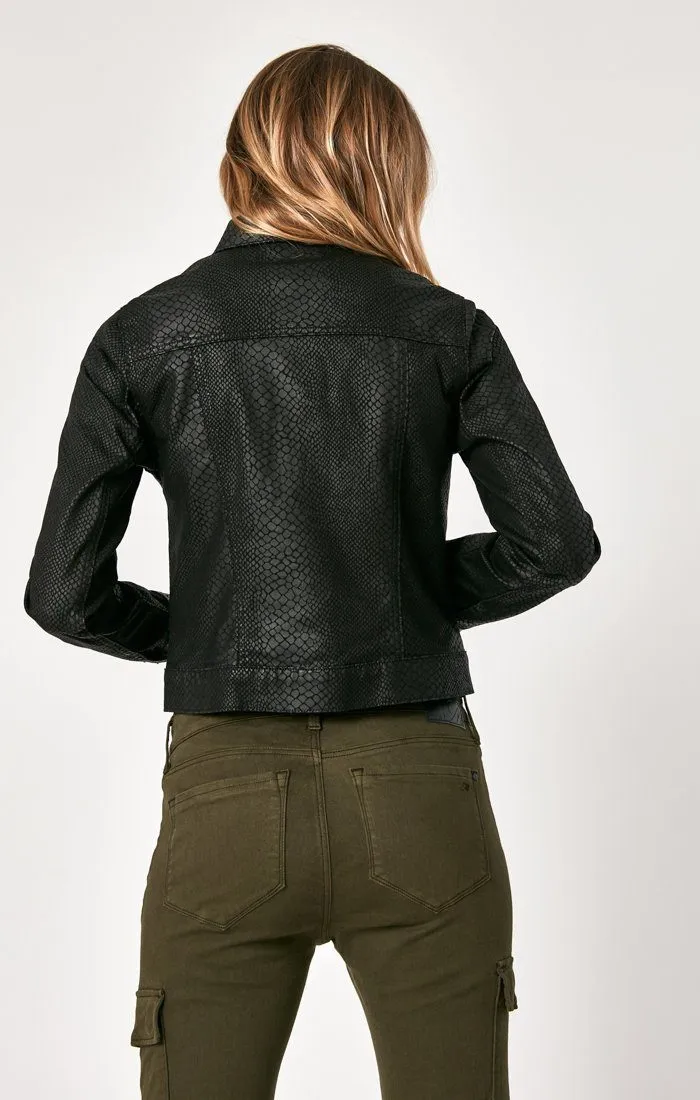 SAMANTHA JACKET IN BLACK SNAKE