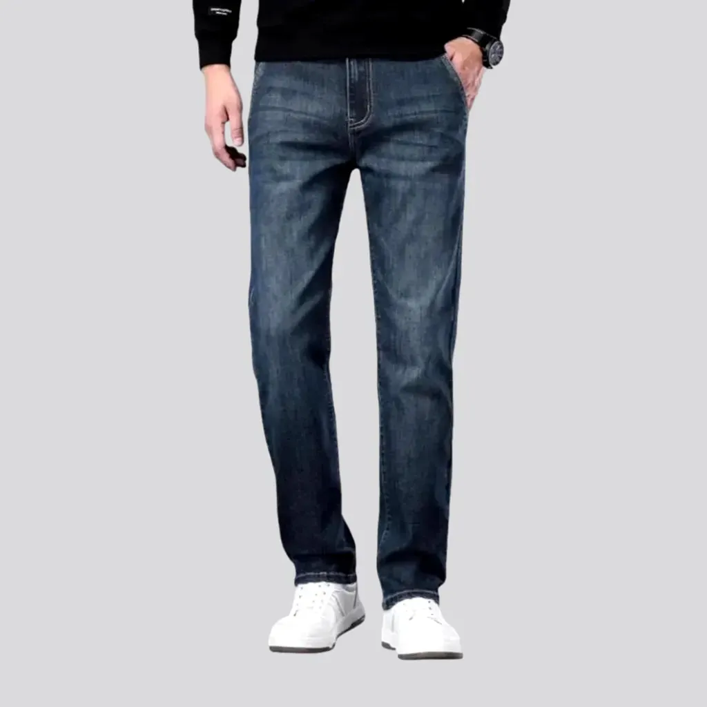 Sanded vintage slim men's jeans