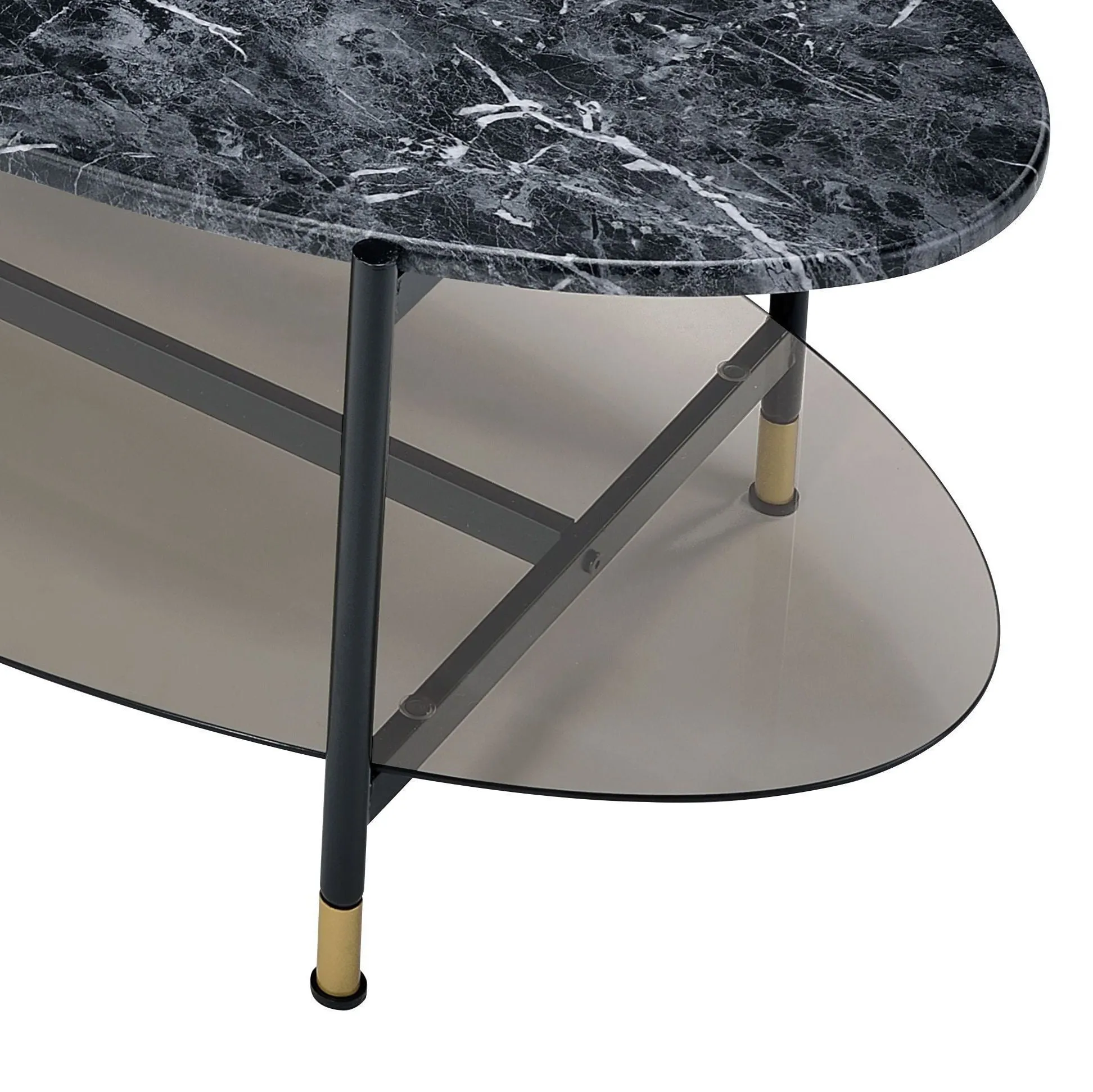 Silas - Engineered Stone Top Nesting Table - Black