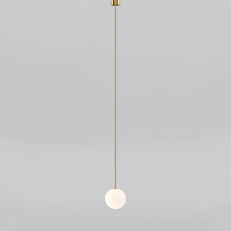 Single Globe Brass Pendant