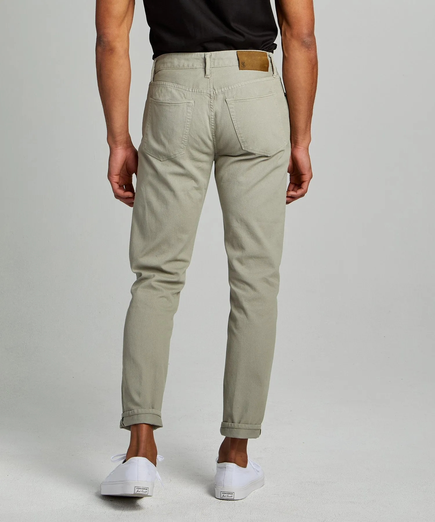 Slim 5-Pocket Bedford Cord Pant in Cactus