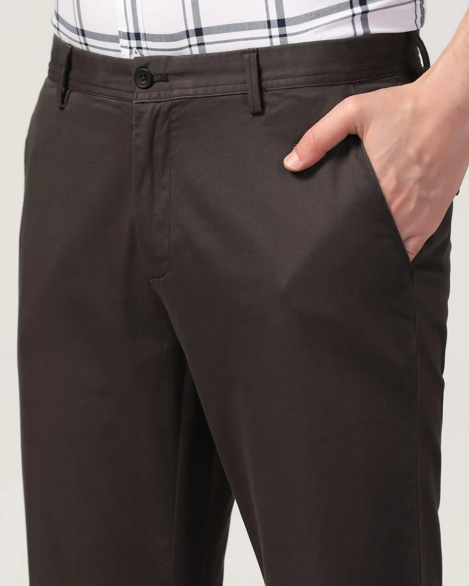 Slim Comfort B-95 Casual Charcoal Solid Khakis - Sark