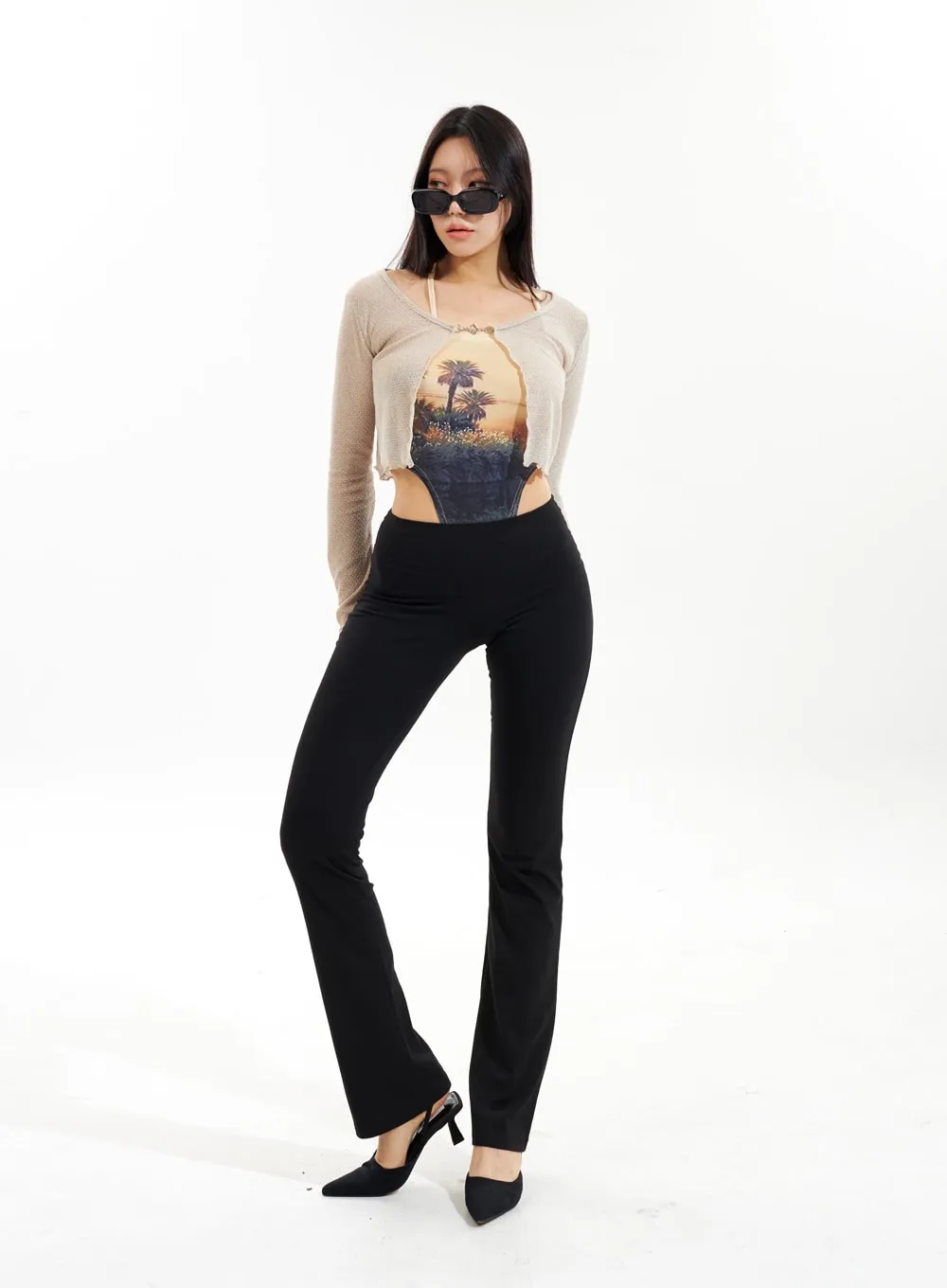 Slim Fit Bootcut Pants IU308