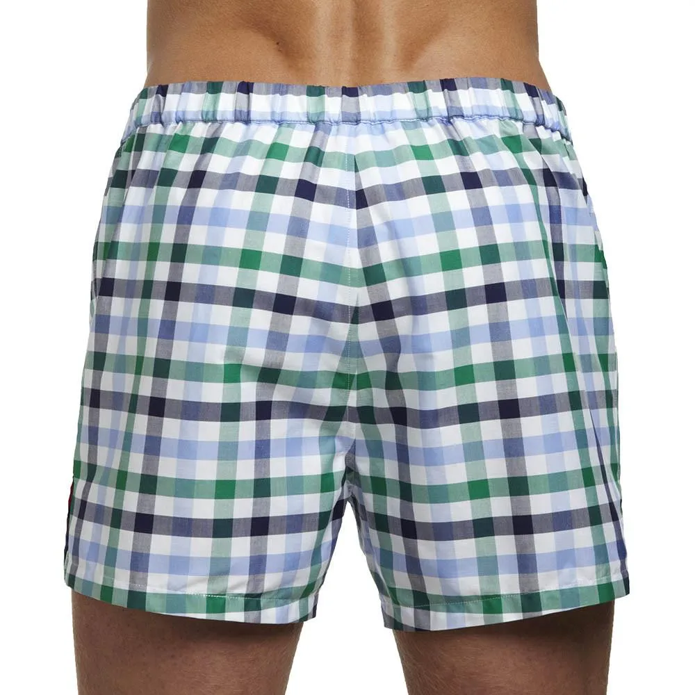 Slim-Fit Boxers Green/Blue Check