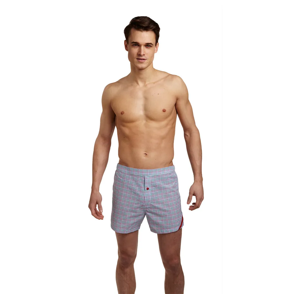 Slim-Fit Boxers Purple/Green Tattersall