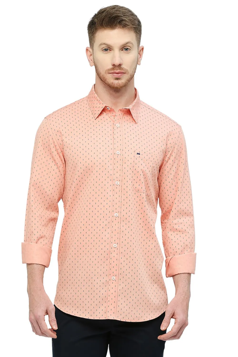 Slim Fit Cotton Polyester Cavalry Printed Shirt