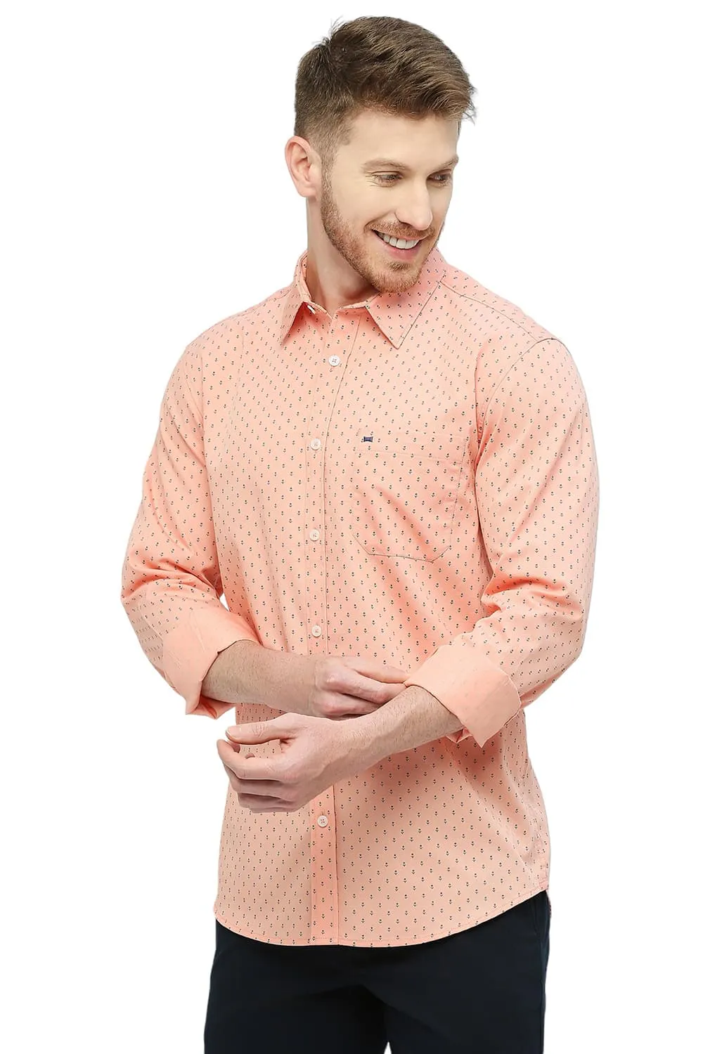 Slim Fit Cotton Polyester Cavalry Printed Shirt