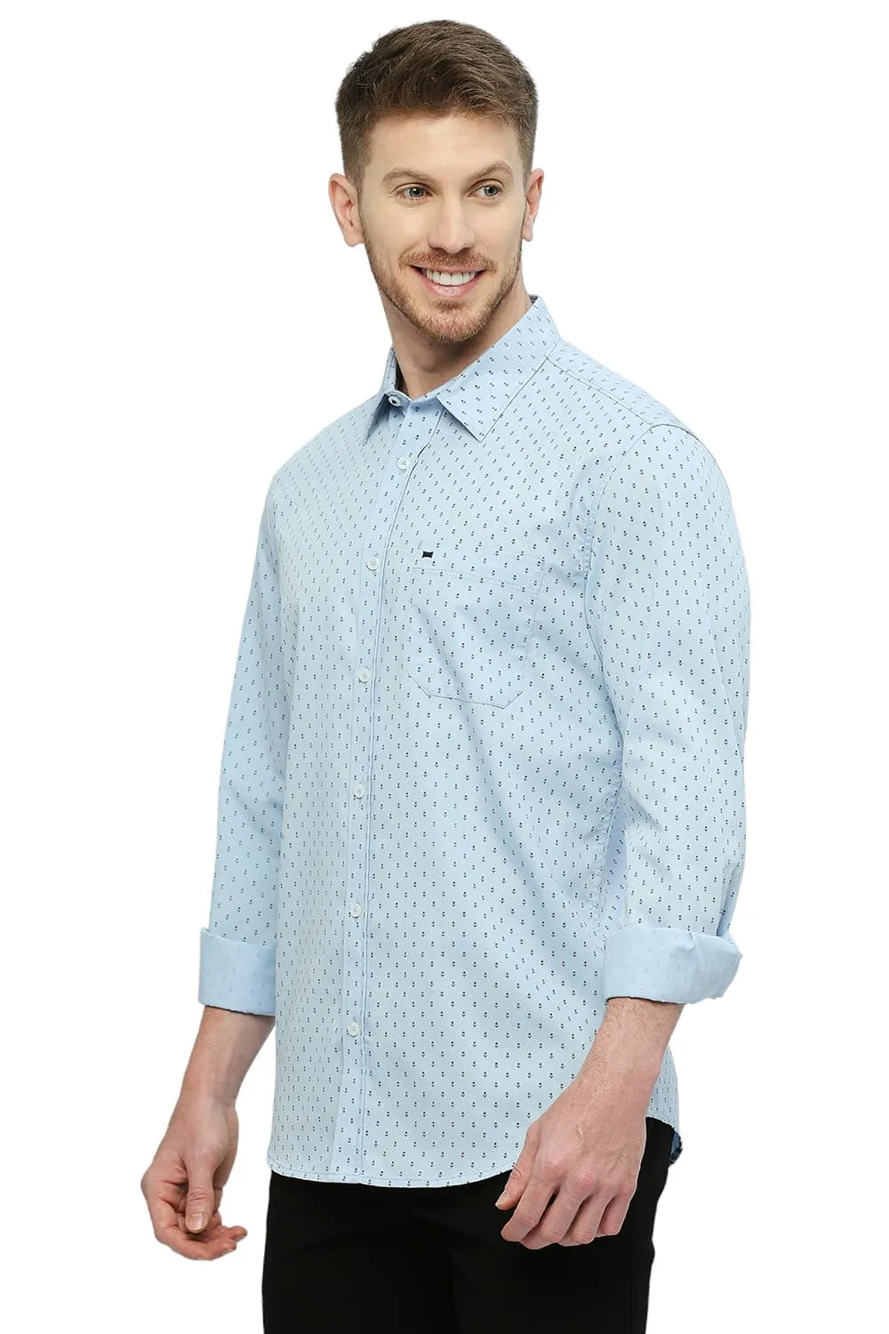 Slim Fit Cotton Polyester Cavalry Printed Shirt