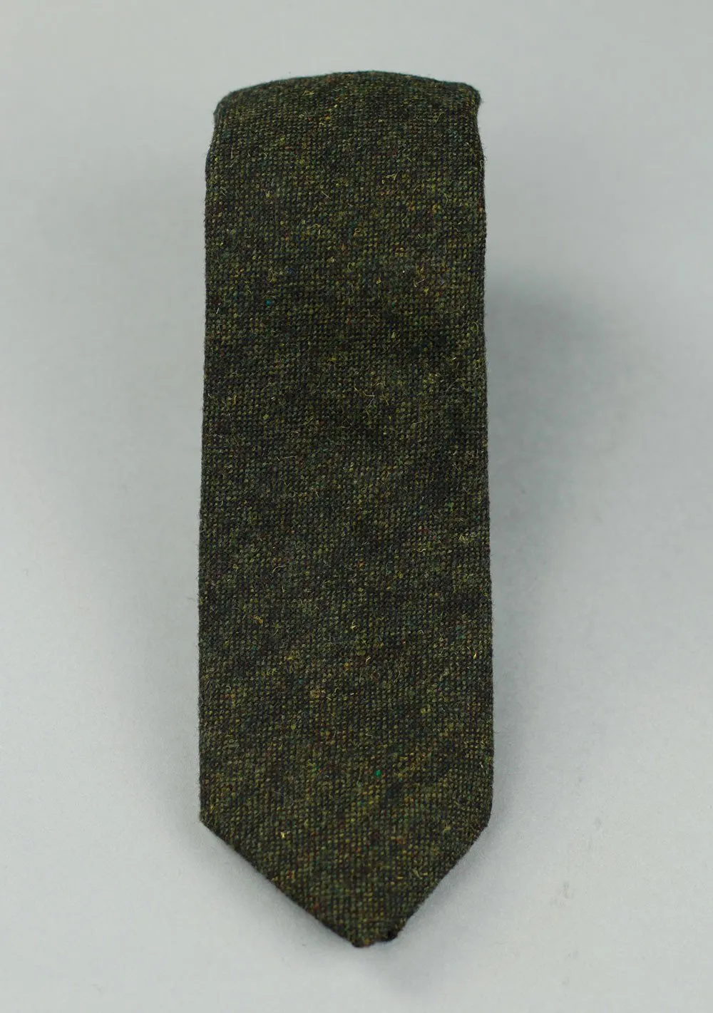 Slim Fit Green Tweed Neck Tie