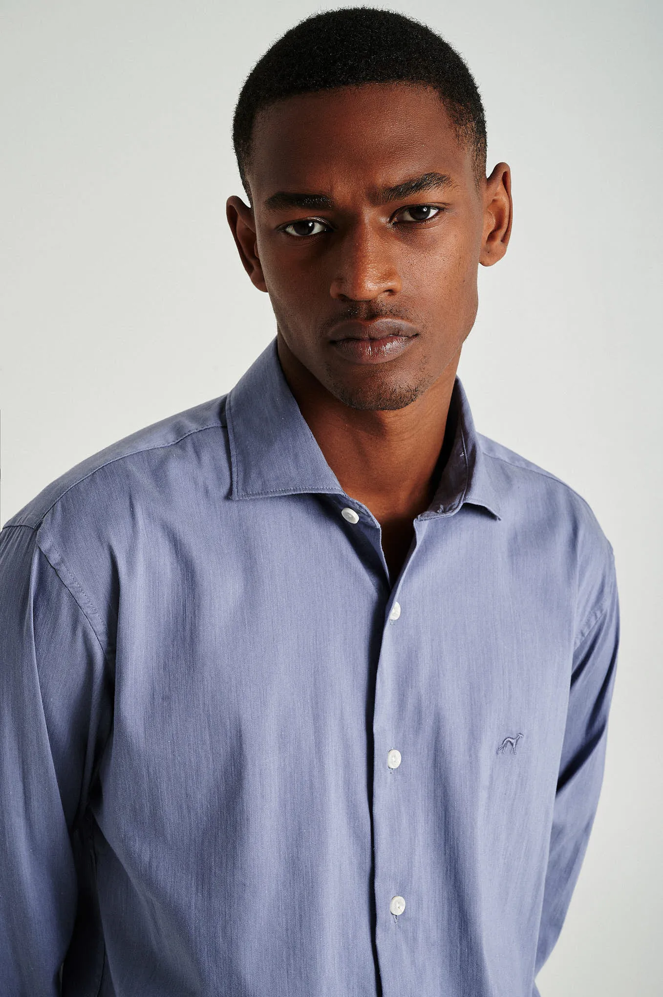 Slim fit melange shirt