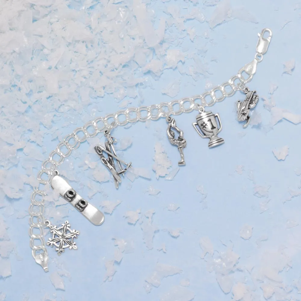 Snow Skis and Ski Poles Charm