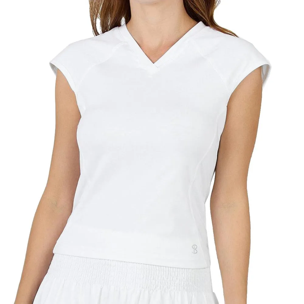 Sofibella Women's Bliss Tie-Back Short Sleeve - White