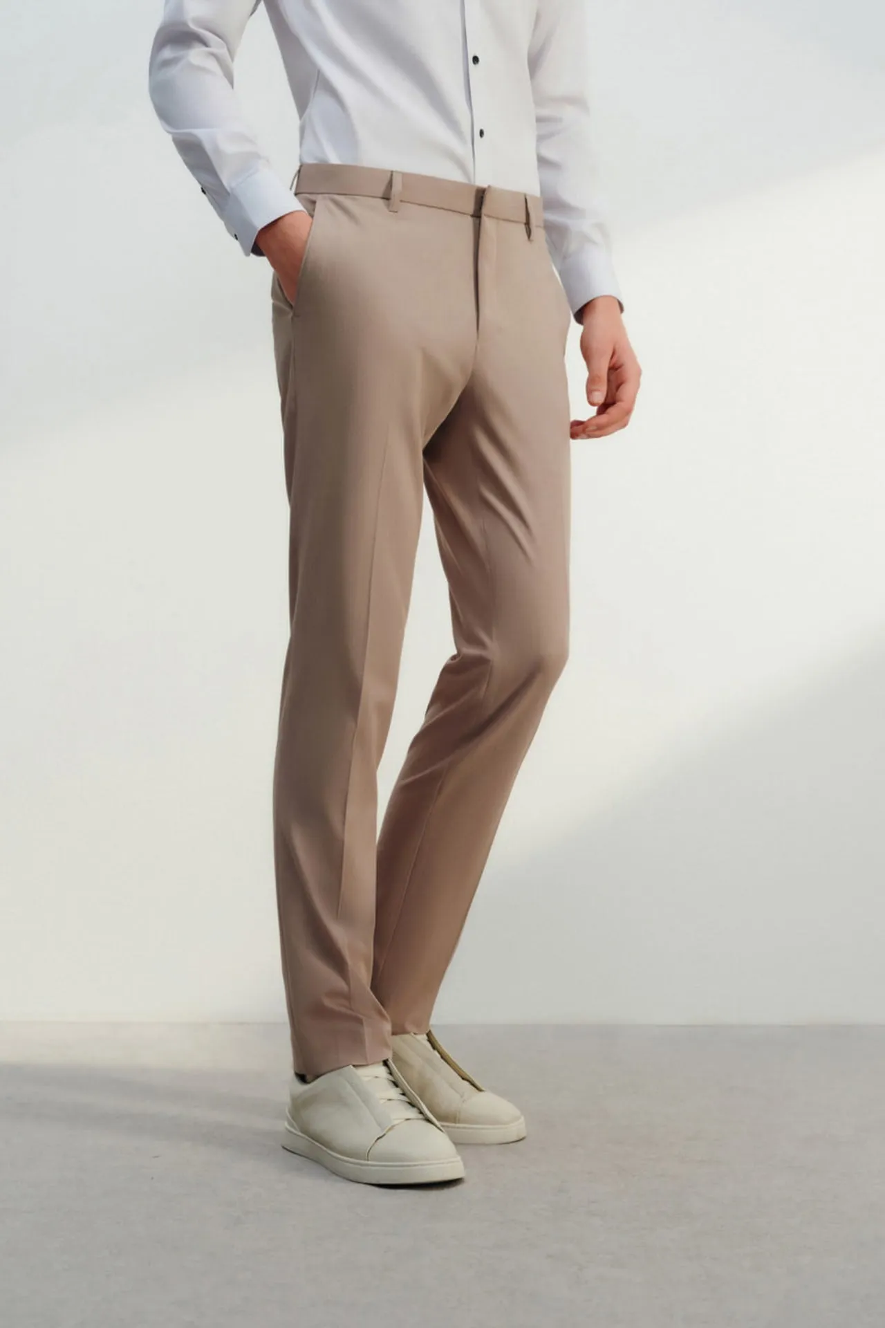 Soft Touch Multi-Way Stretch Slim Fit Twill Suit Pants