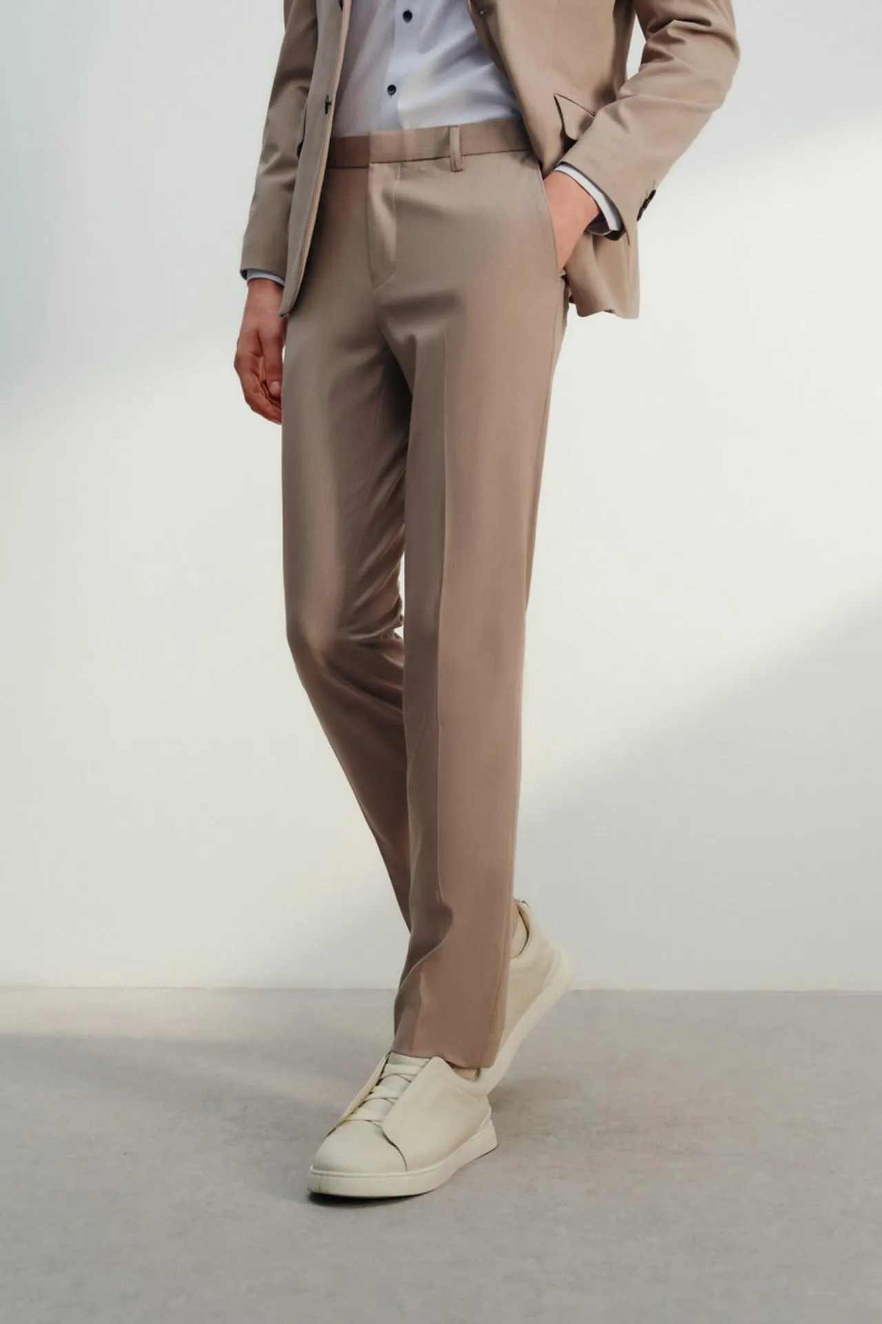 Soft Touch Multi-Way Stretch Slim Fit Twill Suit Pants