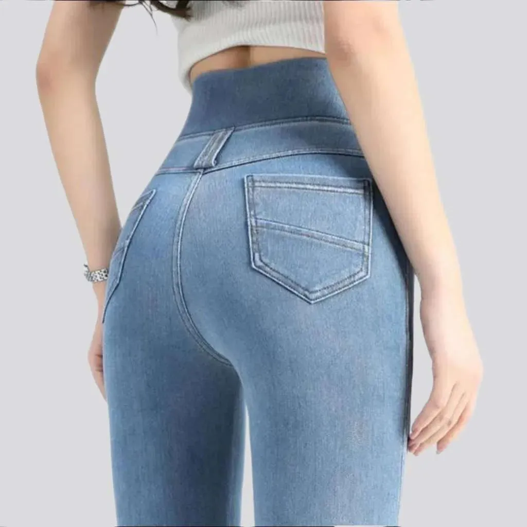 Stonewashed women's casual jeans