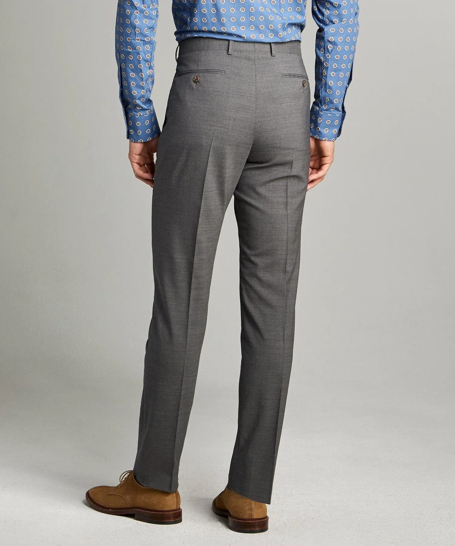 Sutton Tropical Wool Suit Trouser in Dark Charcoal