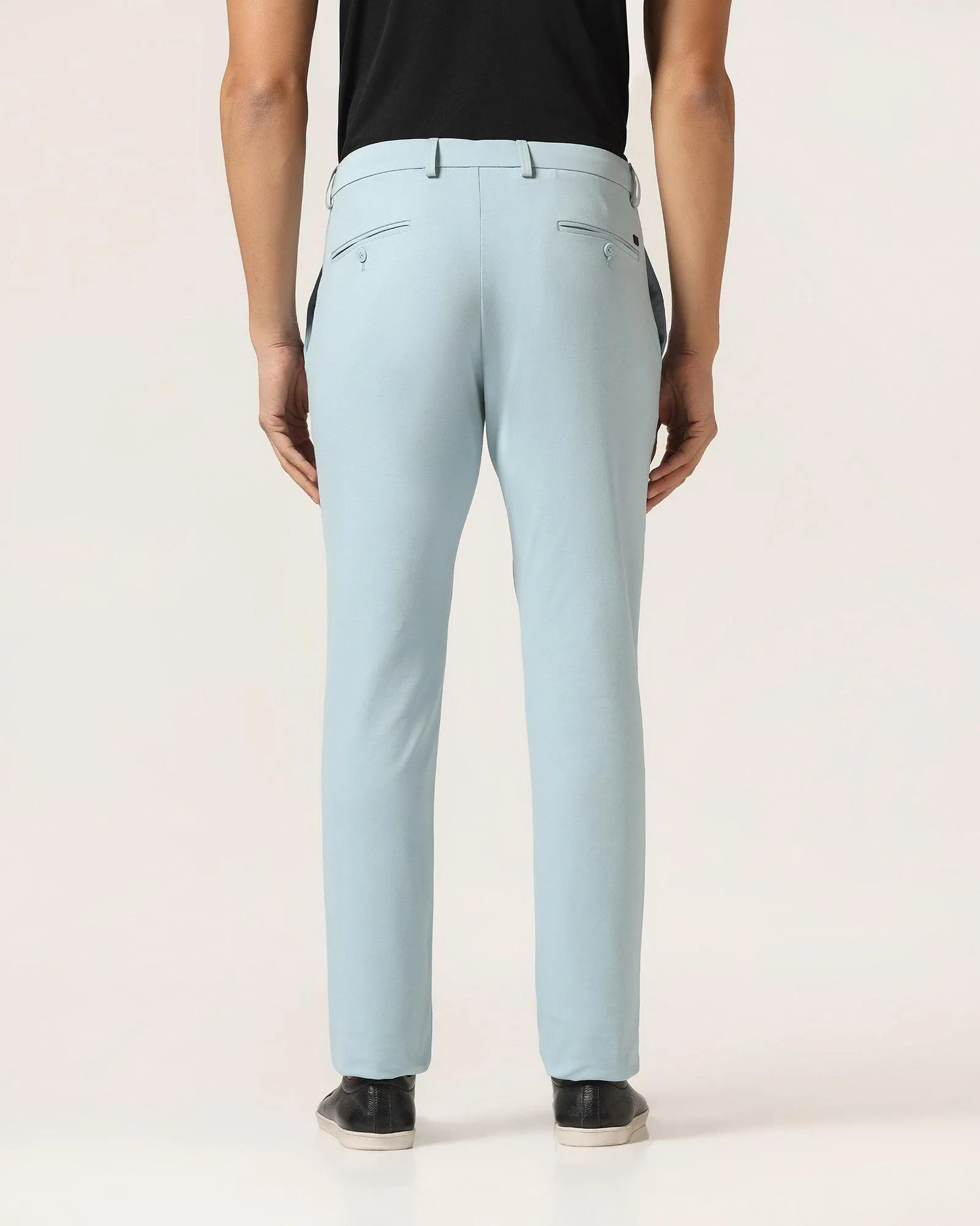 TechPro Slim Fit B-91 Casual Ice Blue Solid Khakis - Ziea