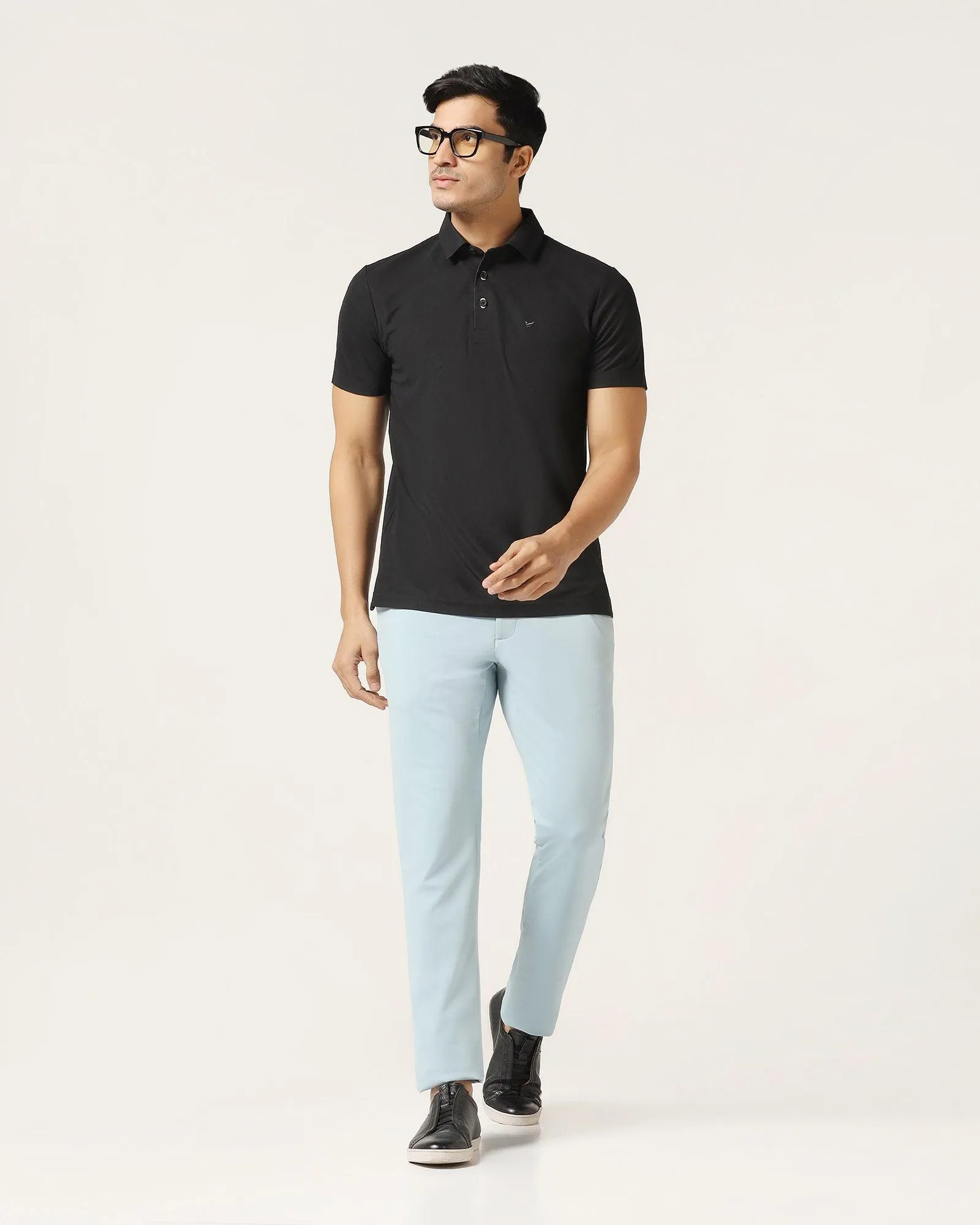 TechPro Slim Fit B-91 Casual Ice Blue Solid Khakis - Ziea