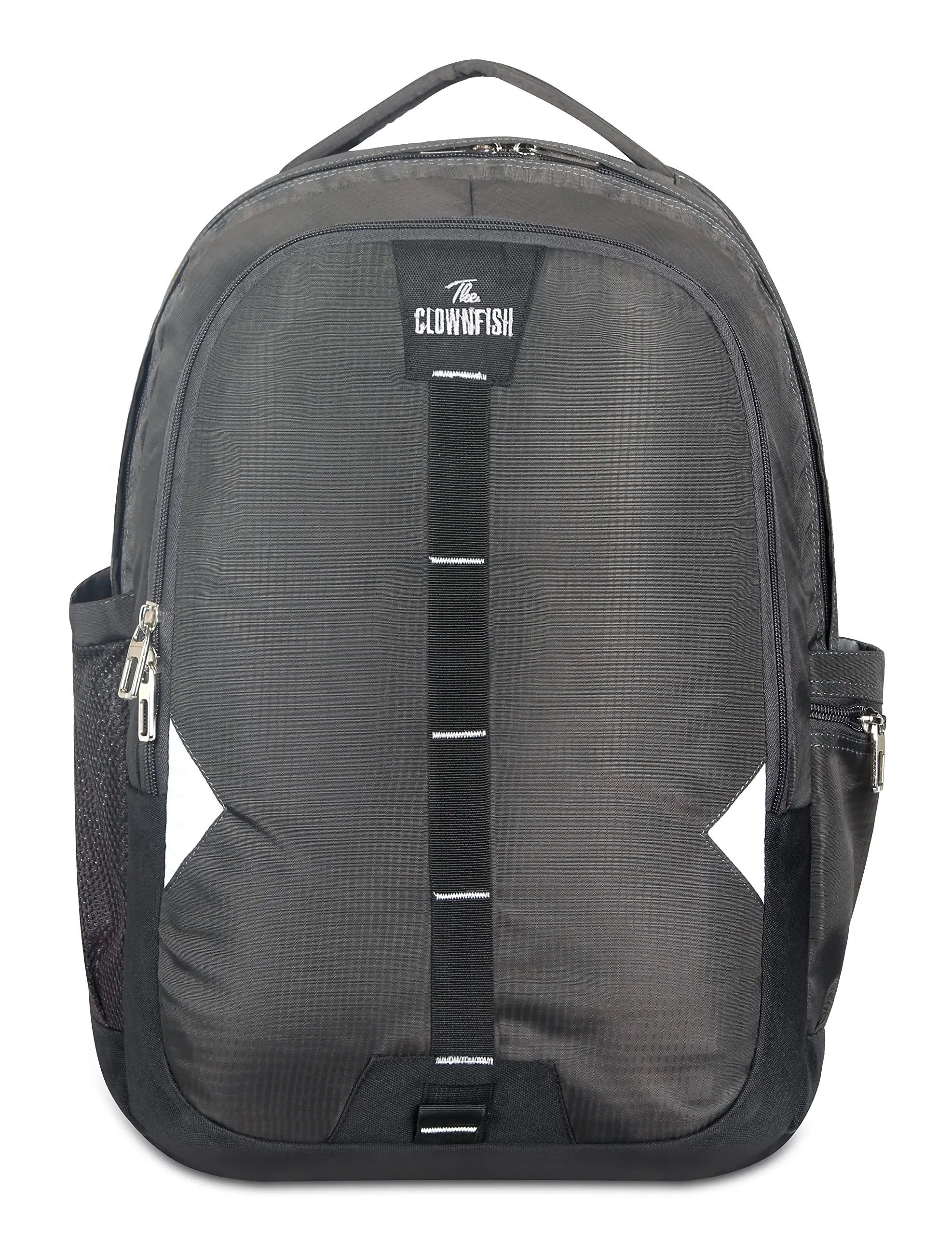 THE CLOWNFISH Arrow 48 Litres Polyester Unisex 15.6 inch Travel Laptop Backpack (Grey)