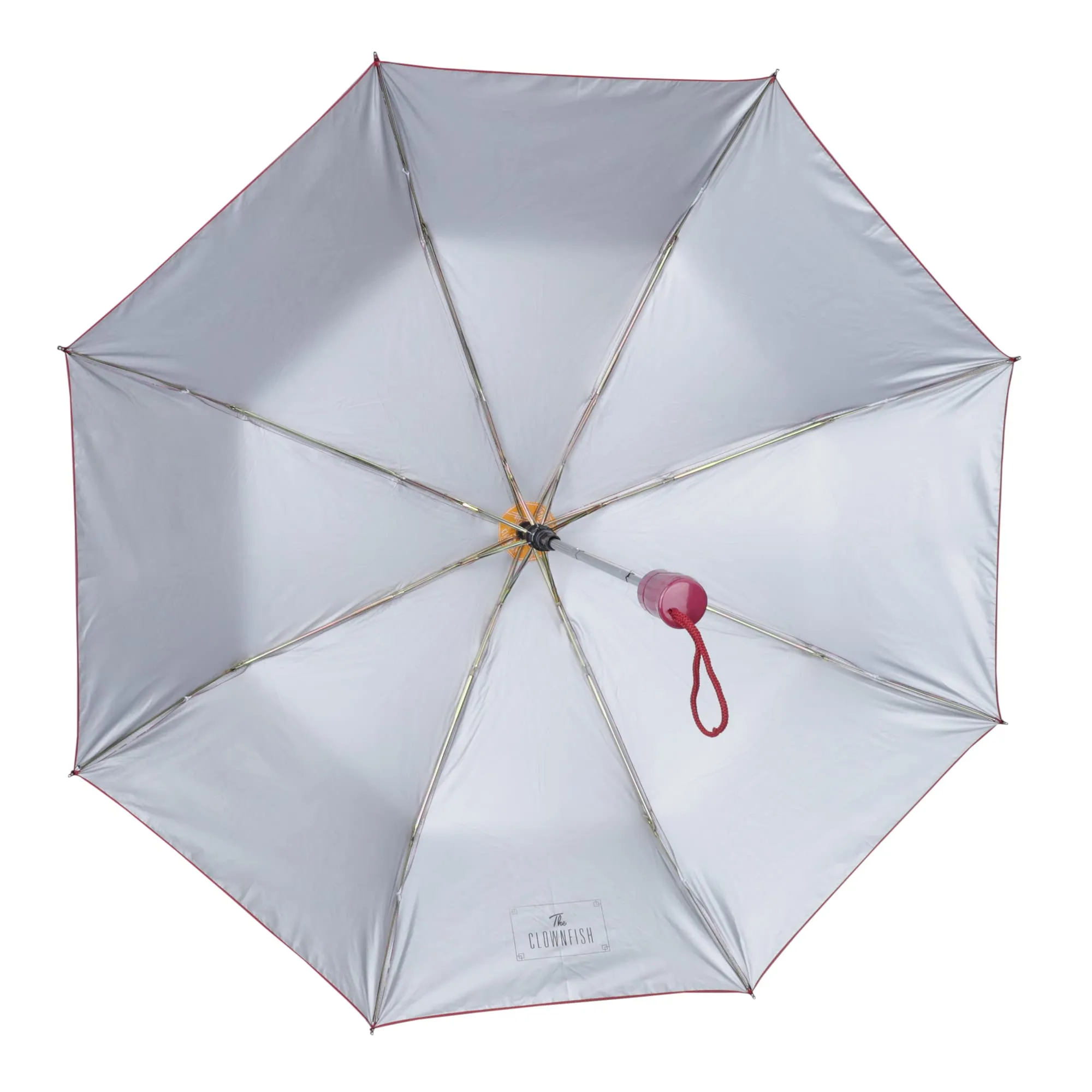 THE CLOWNFISH Umbrella Polka Dot Series 3 Fold Auto Open Waterproof Water Repellent Nylon Double Coated Silver Lined Umbrellas For Men and Women (Pink with maroon border)